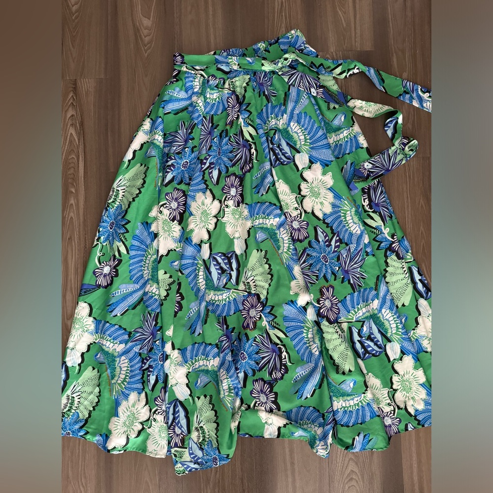 Maxi skirt Moon Orchid Paradise Island tropical bird full tie waist elastic